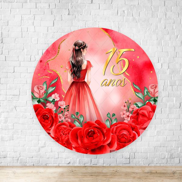 Painel Redondo Tema 15 Anos 7070