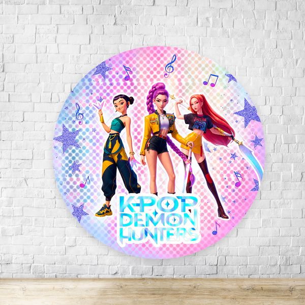 Painel Redondo Tema Guerreiras do K-Pop 7158