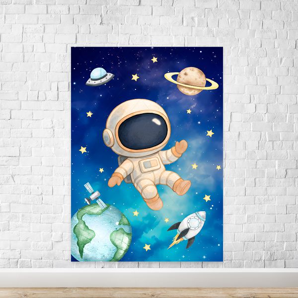  Painel Retangular Tema Astronauta 7136