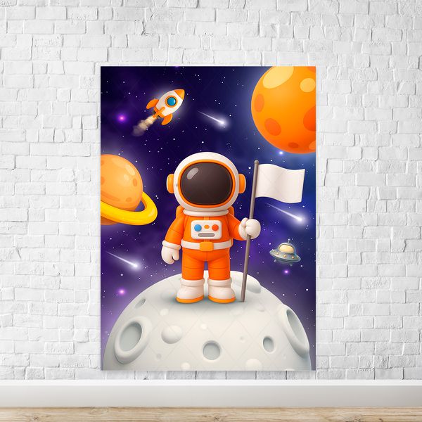  Painel Retangular Tema Astronauta 7137