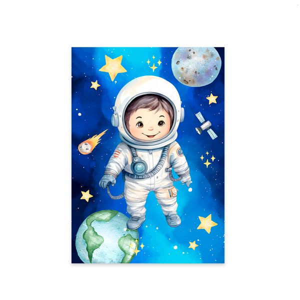  Painel Retangular Tema Astronauta 7135