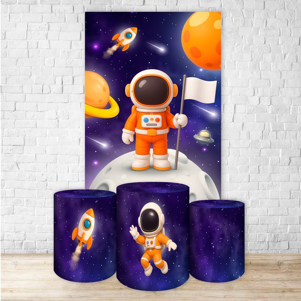Retangular + Trio de Cilindros Tema Astronauta 7137