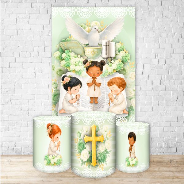 Retangular + Trio Capas Cilindros Tema Batizado 7140