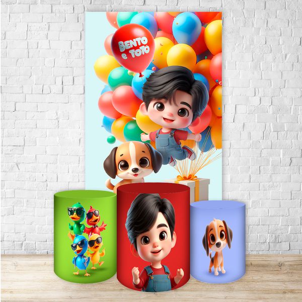 Retangular + Trio Capas Cilindros Tema Bento e Totó 7132