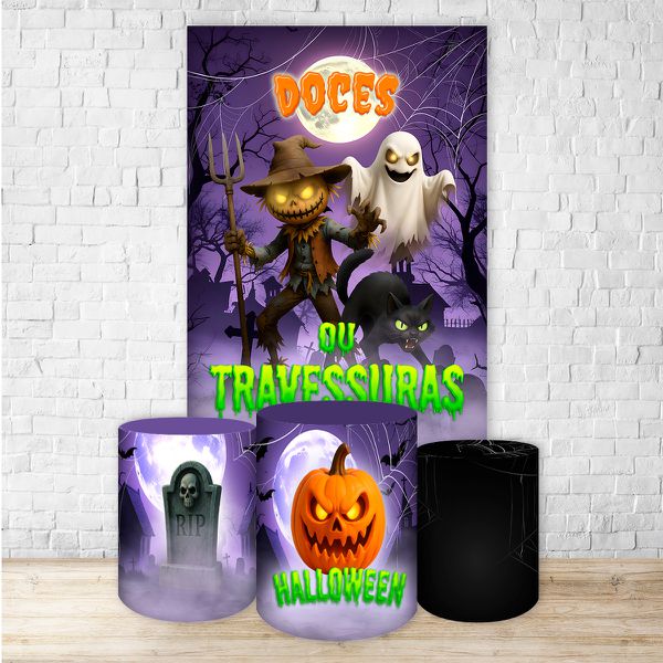 Kit Retangular + Trio Cilindros Tema Halloween 7161