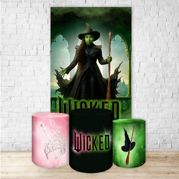 Kit Retangular + Trio de Cilindros Tema Wicked 7168