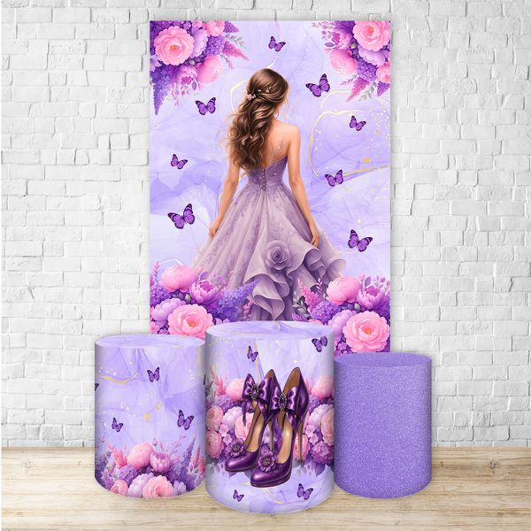 Kit Retangular + Trio de Cilindros Tema 15 Anos 7153