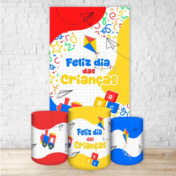 Kit Retangular + Trio de Cilindros Tema Dia das Crianças 7164