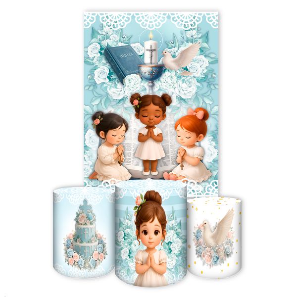 Retangular + Trio Capas Cilindros Tema Batizado 7138