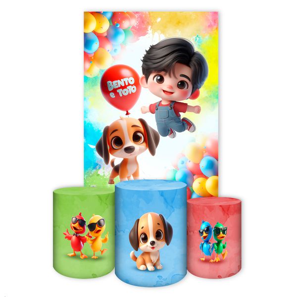 Retangular + Trio Capas Cilindros Tema Bento e Totó 7134