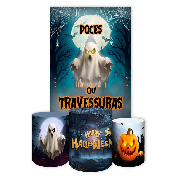 Kit Retangular + Trio Cilindros Tema Halloween 7160