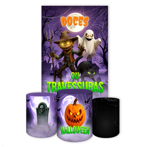 Kit Retangular + Trio Cilindros Tema Halloween 7161