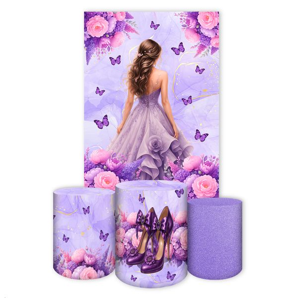 Kit Retangular + Trio de Cilindros Tema 15 Anos 7153