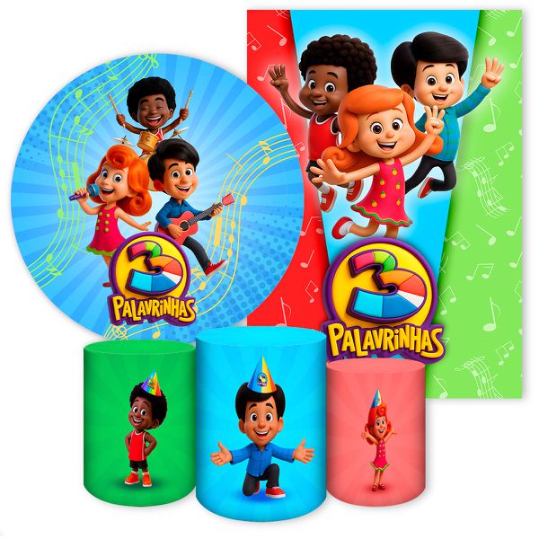 Kit 5 Peças Tema 3 Palavrinhas 7127