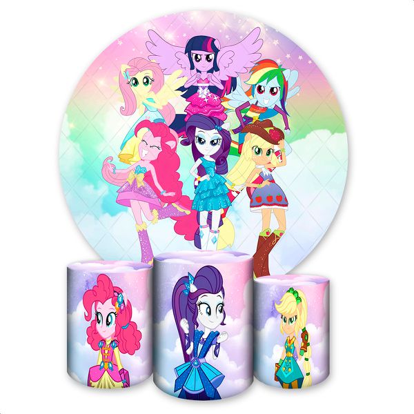 Capa Painel + Trio Capas Cilindros Sublimados Tema My Little Pony 2648