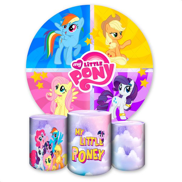 Capa Painel + Trio Capas Cilindros Sublimados Tema My Little Pony 2643