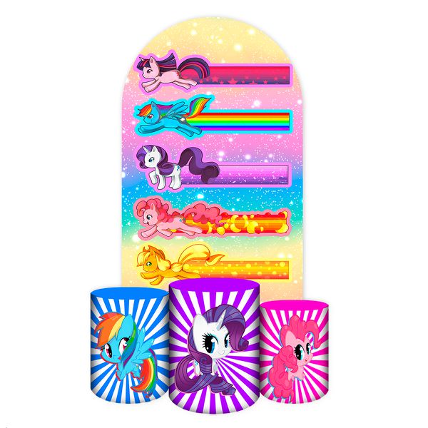 Capa Painel Romano Veste fácil + 3 Capas Cilindros Tema My Litlle Pony 2644