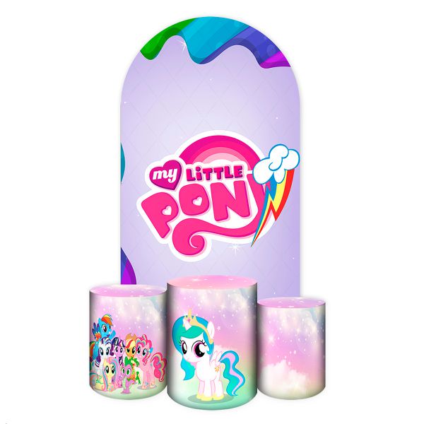 Capa Painel Romano Veste fácil + 3 Capas Cilindros Tema My Litlle Pony 2647