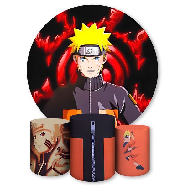 Capa Painel + Trio Capas Cilindros Sublimados Tema Naruto 1469