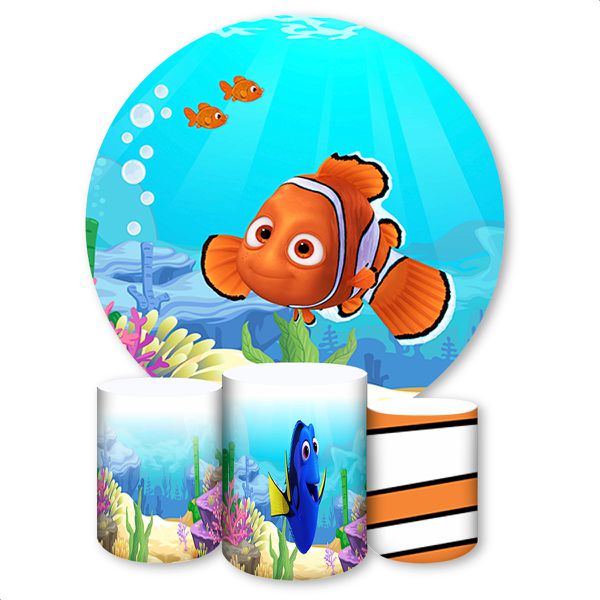Capa Painel + Trio Capas Cilindros Sublimados Tema Nemo 966