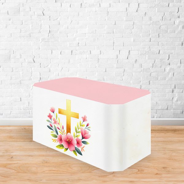 Capa Decorativa para 2 Mesas Quadrada Sublimada Tema Religioso/ Nossa senhora cute /Santinha 2069