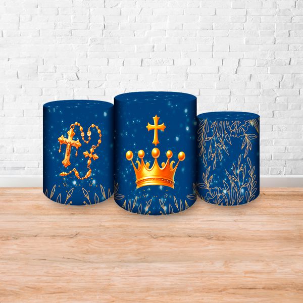 Trio Capas Cilindros Sublimados Tema Religioso/Nossa Senhora cute 2070