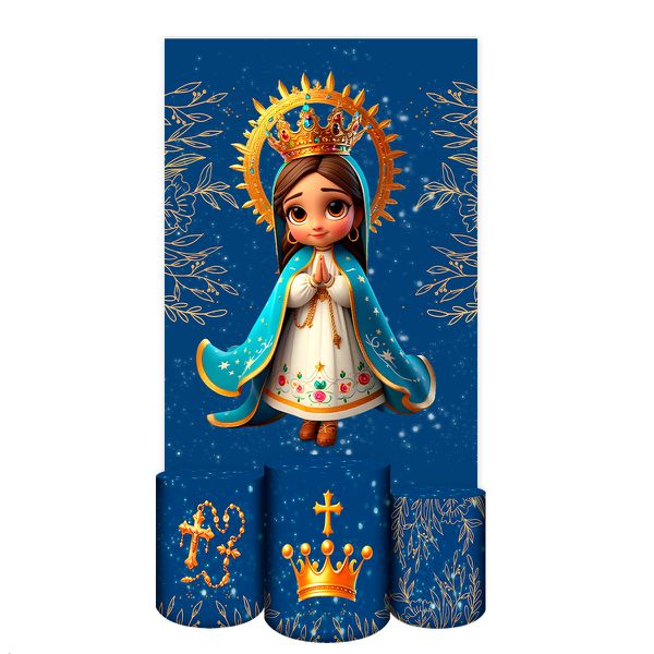 Capa Retangular + Trio Capas Cilindros Sublimados Tema Religioso 2070