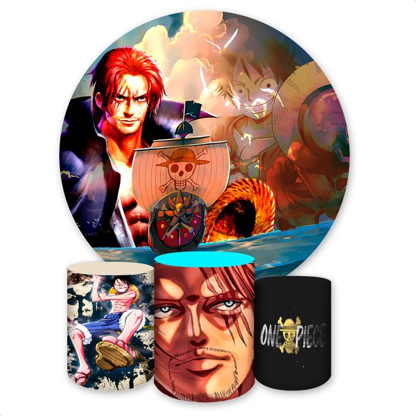 Capa Painel + Trio Capas Cilindros Sublimados Temaa One Piece 2503