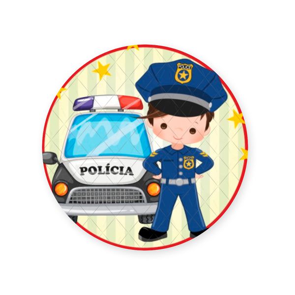 Capa Painel Redondo Sublimados Tema Policia 690