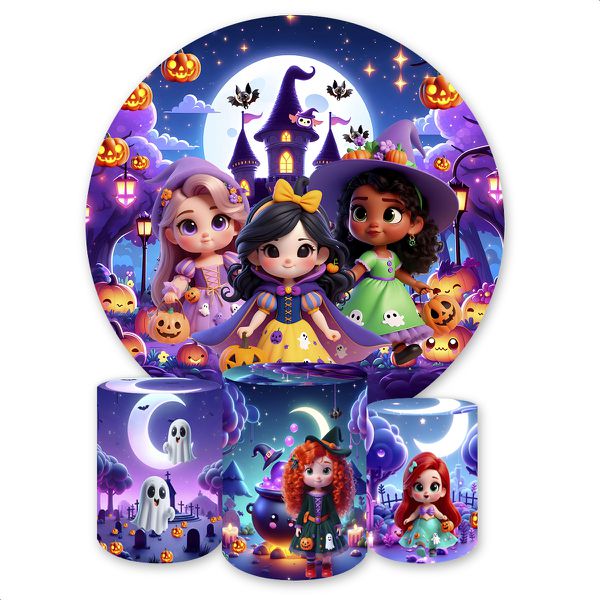 Capa Painel + Trio Capas Cilindros Sublimados Tema Halloween 4607