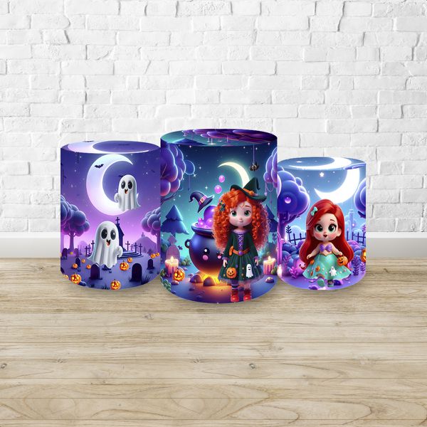 Trio Capas Cilindros Sublimados Tema Halloween 4607