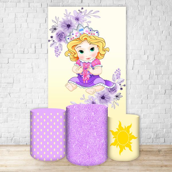 Capa Retangular + Trio Capas Cilindros Sublimados Tema Princesas 2014