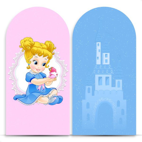 Capa Painel Romano Sublimado Tema Princesa Cute 2015
