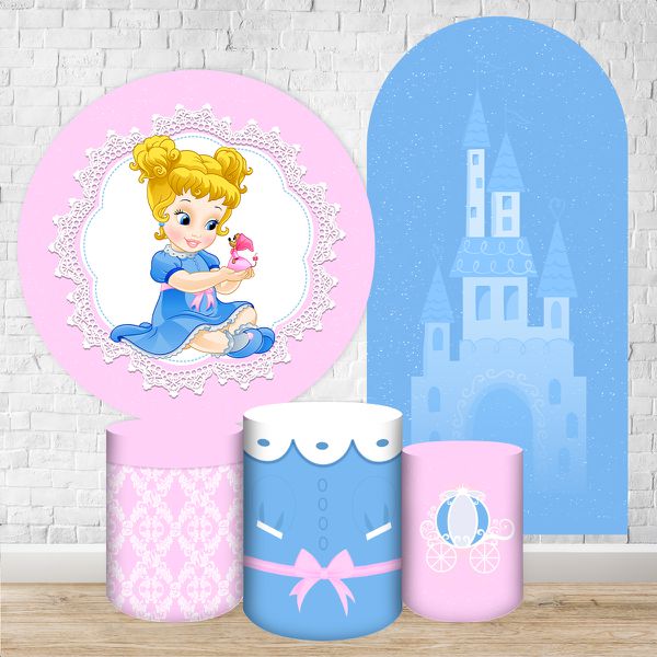 Kit 5 peças Capa Romano Veste Fácil+ Capa Redonda+ Trio Capas Cilindro Sublimados Tema Princesa Cute 2015