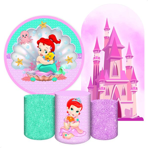 Kit 5 peças Capa Romano Veste Fácil+ Capa Redonda+ Trio Capas Cilindro Sublimados Tema Princesa Cute 2016