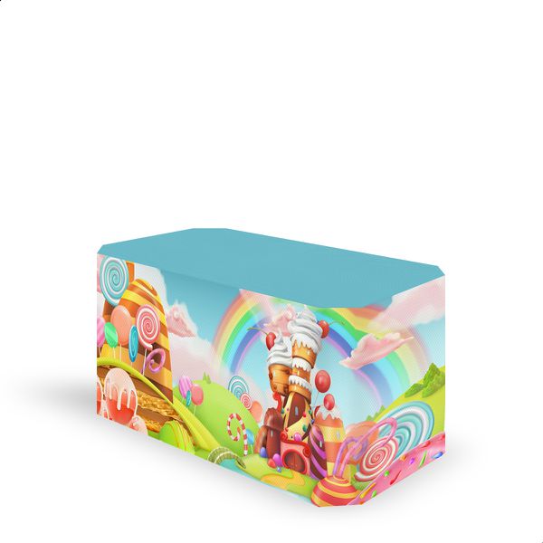 Capa Decorativa para 2 Mesas Quadrada Sublimada Tema Doce Decorações Doces