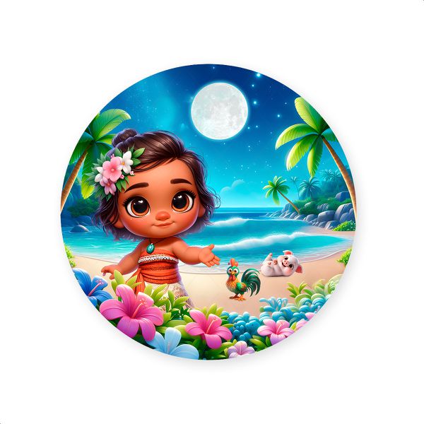 Capa Painel Redondo Sublimados Tema Moana 2051