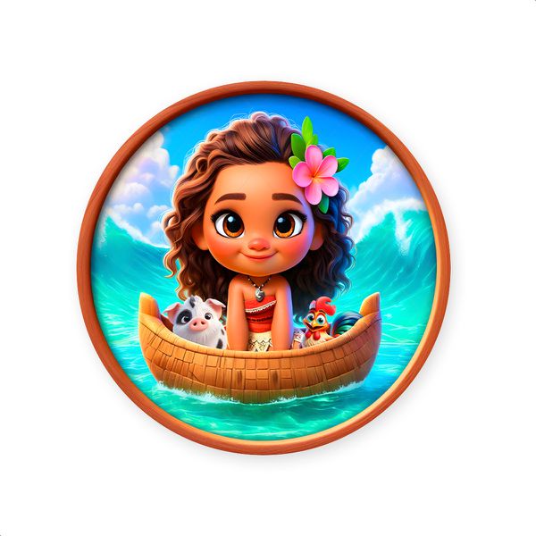 Capa Painel Redondo Sublimados Tema Moana 2050