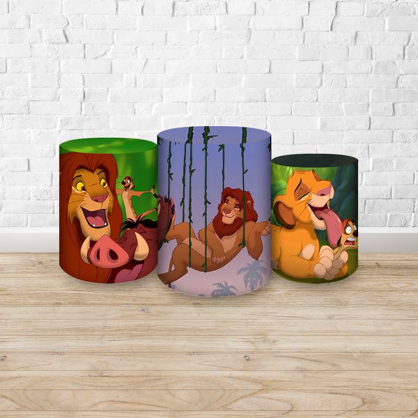 Trio Capas Cilindros Sublimados Tema Rei Leão 423