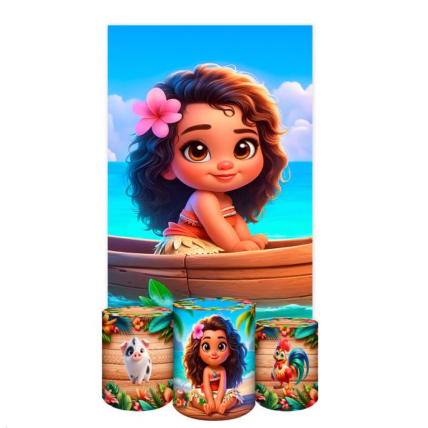 Capa Retangular Sublimados Tema Moana 2050