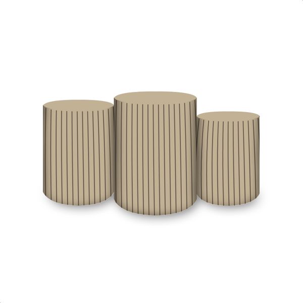 Trio Capas Cilindros Sublimados Ripado 62