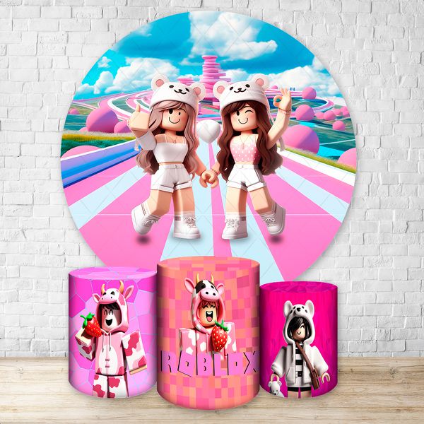 Capa Painel + Trio Capas Cilindros Sublimados Tema Roblox 2716