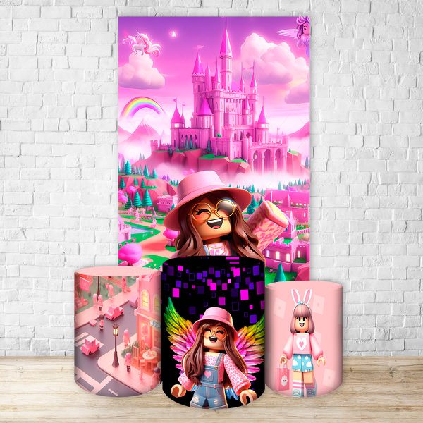 Capa Painel Retangular + cilindros Sublimados Tema Roblox 2717