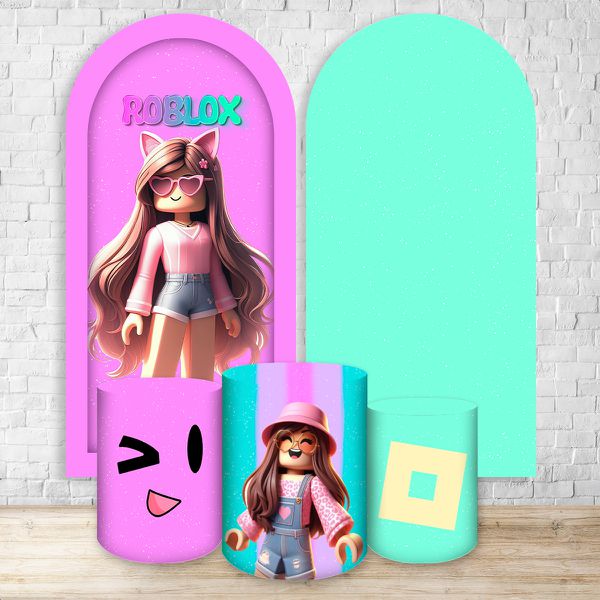 Capa Painel Romano Veste fácil + 3 Capas Cilindros Tema Princesa Cute 2202