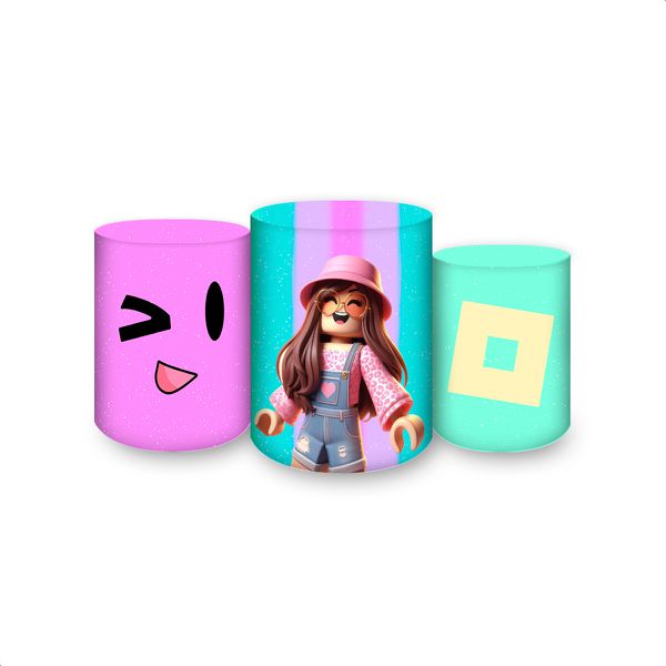 Trio Capas Cilindros Sublimados Tema Roblox 2202