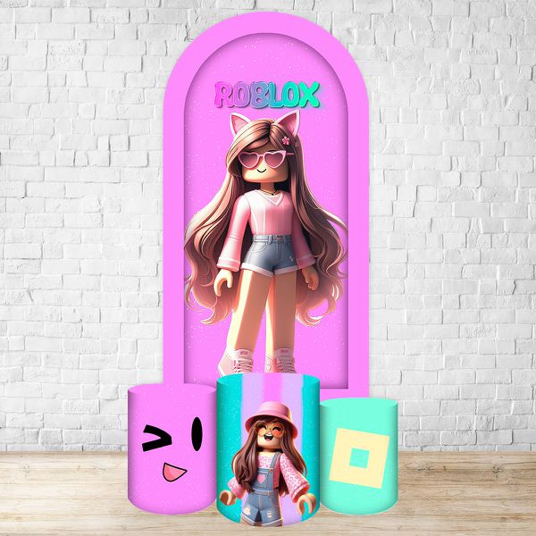 Capa Painel Romano Veste fácil + 3 Capas Cilindros Tema Princesa Cute 2202