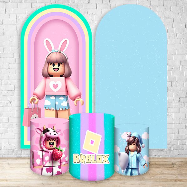 Capa Painel Romano Veste fácil + 3 Capas Cilindros Tema Princesa Cute 2203