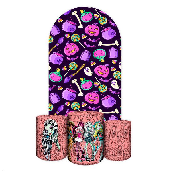 Capa Painel Romano Veste fácil + 3 Capas Cilindros Tema Monster High 2633