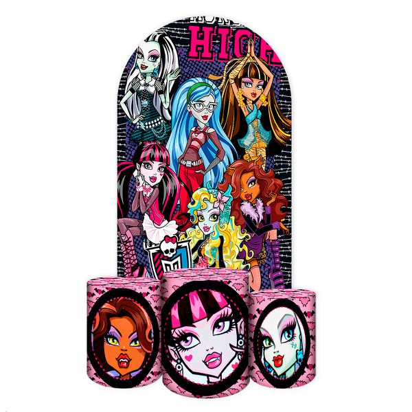 Capa Painel Romano Veste fácil + 3 Capas Cilindros Tema Monster High 2637