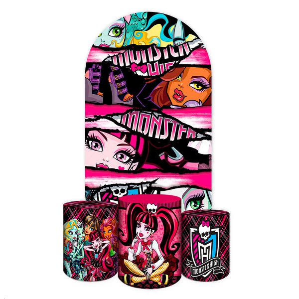 Capa Painel Romano Veste fácil + 3 Capas Cilindros Tema Monster High 2639